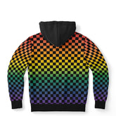 Rainbow Pride Black Contrast Checkered Pullover Hoodie Fashion Hoodie - AOP PRIDE MODE